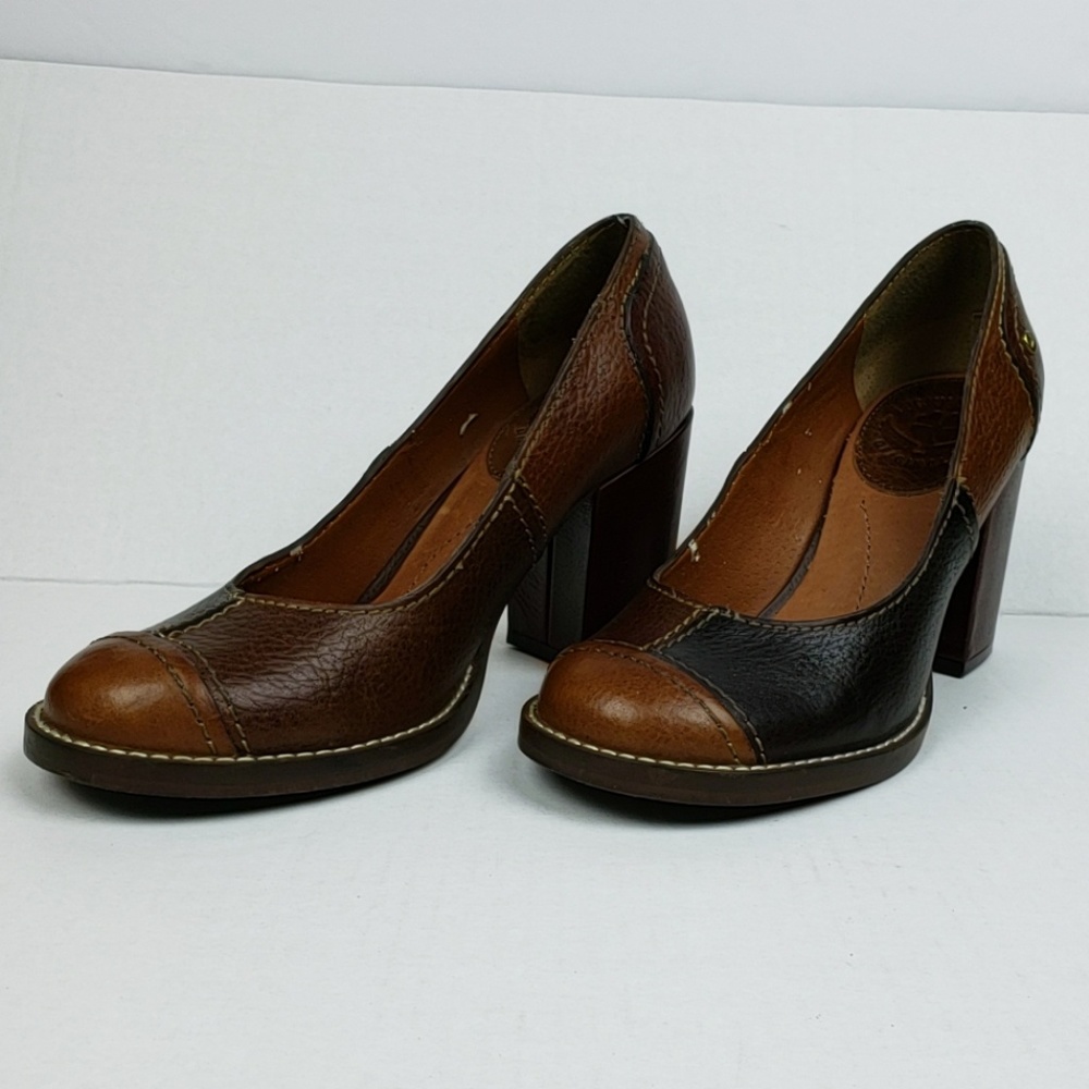 Lucky Brand Keene Boho Patchwork Stack Heels 7m - image 4